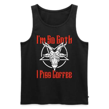 Satan Beelzebub Devil Gothic Pentagram Mystical - Men's Premium Organic Tank Top - black - Front - Michal (187cm)