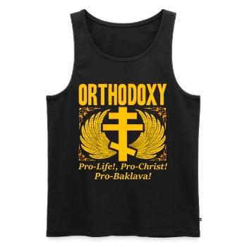 Orthodoxe - Débardeur bio Premium Homme - noir - Devant - Michal (187cm)
