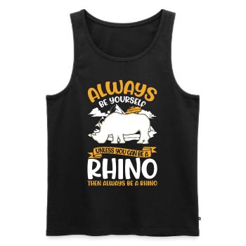 Rhinocéros Rhinocéros Rhinocéros - Débardeur bio Premium Homme - noir - Devant - Michal (187cm)