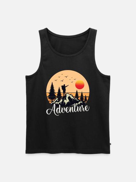 Bergsteigen Bergsteiger Wandern Wanderer - Männer Premium Bio Tank Top - Schwarz
