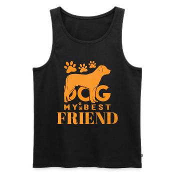 Chien mon meilleur ami - Débardeur bio Premium Homme - noir - Devant - Michal (187cm)