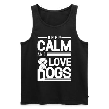 Restez calme et aimez les chiens - Débardeur bio Premium Homme - noir - Devant - Michal (187cm)