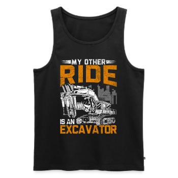 Baggerfahrer My Other Ride Is An Excavator - Männer Premium Bio Tank Top - Schwarz - Vorne - Michal (187cm)