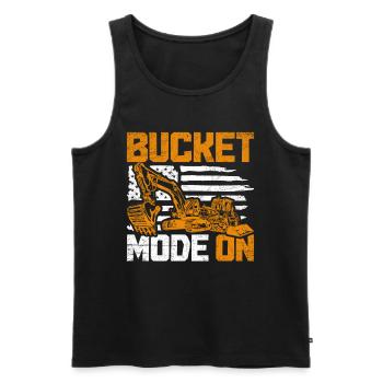 Excavator Driver Bucket Mode On - Men's Premium Organic Tank Top - black - Front - Michal (187cm)