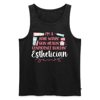 Cute Licensed Esthetician Skincare - Männer Premium Bio Tank Top - Schwarz - Vorne - Michal (187cm)