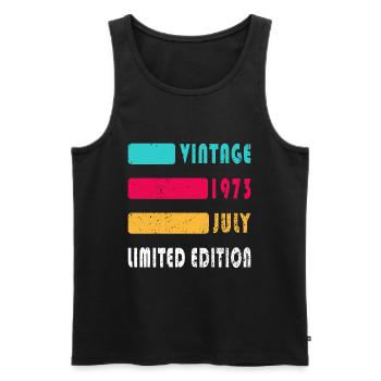 1973 July Limited Edition 50th Birthday Outfit - Men's Premium Organic Tank Top - black - Front - Michal (187cm)