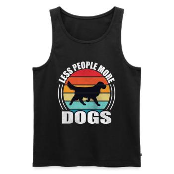 Less People More Dogs - Männer Premium Bio Tank Top - Schwarz - Vorne - AI Model Male 178 light (178cm)