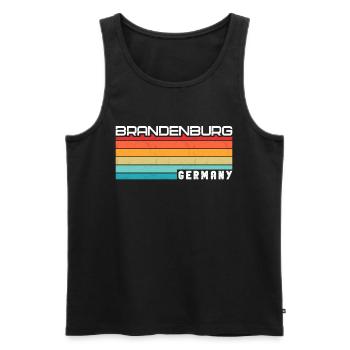 Brandenburgerin Brandenburger Brandenburg - Männer Premium Bio Tank Top - Schwarz - Vorne - Michal (187cm)
