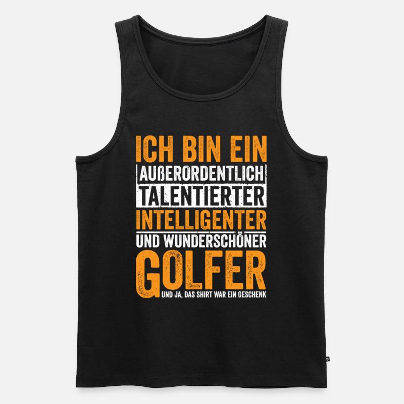 Talentierter Intelligenter Golfer - Männer Premium Bio Tank Top - Schwarz
