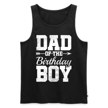 Papa du garçon d’anniversaire - Débardeur bio Premium Homme - noir - Devant - Michal (187cm)