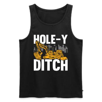 Baggerfahrer Hole-y Ditch - Männer Premium Bio Tank Top - Schwarz - Vorne - Michal (187cm)