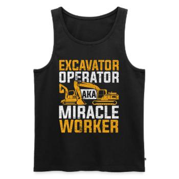 Baggerfahrer Aka Miracle Worker - Männer Premium Bio Tank Top - Schwarz - Vorne - Michal (187cm)