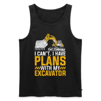 Baggerfahrer I Have Plans With My Excavator - Männer Premium Bio Tank Top - Schwarz - Vorne - Michal (187cm)