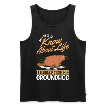 Marmot Groundhog Day Woodchuck - Men's Premium Organic Tank Top - black - Front - Michal (187cm)