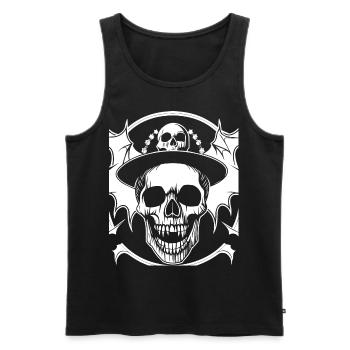 Horreur Crâne Crâne Art Crâne Gothique Heavy Metal - Débardeur bio Premium Homme - noir - Devant - Michal (187cm)
