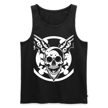 Horror Skull Skull Art Skull Gothic Heavy Metal - Men's Premium Organic Tank Top - black - Front - Michal (187cm)