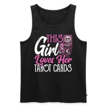 Cette fille aime ses cartes de tarot Cartes de Tarot - Débardeur bio Premium Homme - noir - Devant - AI Model Male 178 light (178cm)