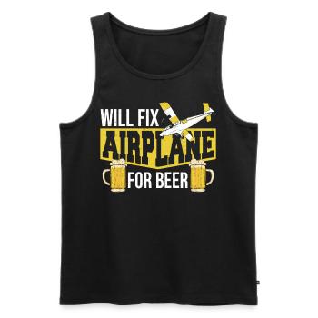 Will Fix Airplane For Beer Aircraft Mechanic - Men's Premium Organic Tank Top - black - Front - Michal (187cm)