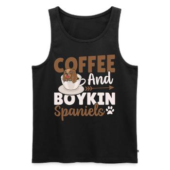 Coffee And Boykin Spaniels Boykin Spaniel - Men's Premium Organic Tank Top - black - Front - AI Model Male 178 light (178cm)