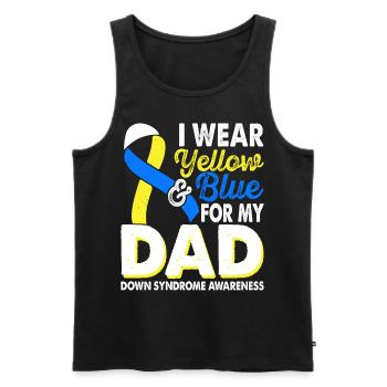 Portez du jaune bleu pour le syndrome de Down de papa - Débardeur bio Premium Homme - noir - Devant - Michal (187cm)