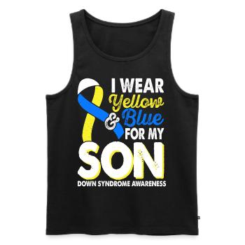 Wear yellow blue for the month of the - Men's Premium Organic Tank Top - black - Front - AI Model Male 178 light (178cm)
