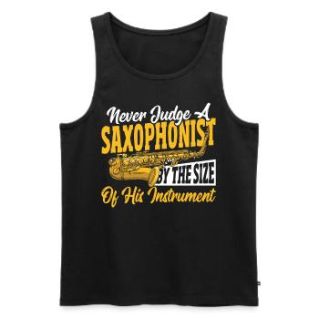 Ne jugez jamais un saxophoniste par le - Débardeur bio Premium Homme - noir - Devant - Michal (187cm)