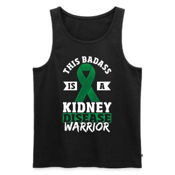 This Bad* Is A Kidney Disease Warrior Green Ribbon - Men's Premium Organic Tank Top - black - Front - AI Model Male 178 light (178cm)