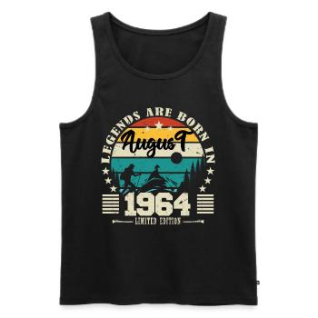 August 1964. Birthday gift August 1964. August - Men's Premium Organic Tank Top - black - Front - Michal (187cm)