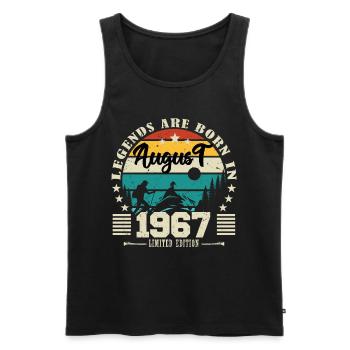 August 1967. Birthday gift August 1967. August - Men's Premium Organic Tank Top - black - Front - Michal (187cm)