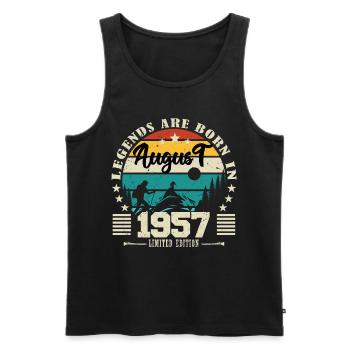 August 1957. Birthday gift August 1957. August - Men's Premium Organic Tank Top - black - Front - Michal (187cm)