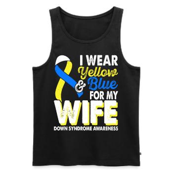 Wear yellow blue for the month of the - Men's Premium Organic Tank Top - black - Front - AI Model Male 178 light (178cm)