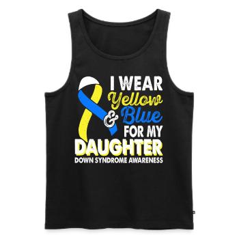 Wear yellow blue for the month of the - Men's Premium Organic Tank Top - black - Front - AI Model Male 178 light (178cm)