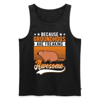 Murmeltier Groundhog Day Waldmurmeltier - Männer Premium Bio Tank Top - Schwarz - Vorne - AI Model Male 178 light (178cm)