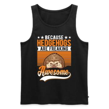 Hedgehog Lovers - Men's Premium Organic Tank Top - black - Front - Michal (187cm)