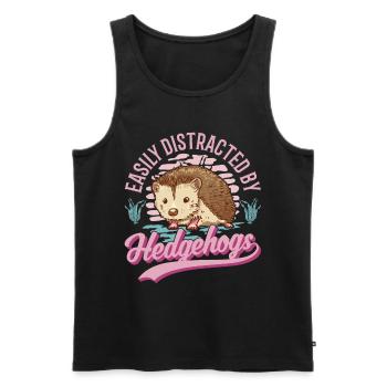 Hedgehog Lovers - Men's Premium Organic Tank Top - black - Front - Michal (187cm)