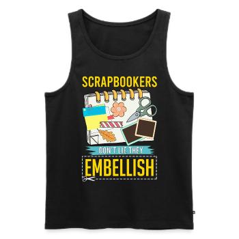 Scrapbooking - Men's Premium Organic Tank Top - black - Front - AI Model Male 178 light (178cm)