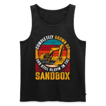 Baggerfahrer Grown Up And Playin' In The Sandbox - Männer Premium Bio Tank Top - Schwarz - Vorne - Michal (187cm)