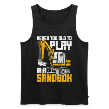 Baggerfahrer Never Too Old To Play In A Sandbox - Männer Premium Bio Tank Top - Schwarz - Vorne - Michal (187cm)