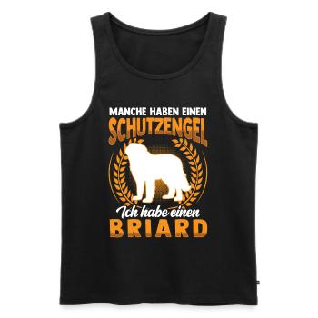 Briard ist mein Schutzengel Berger de Brie - Männer Premium Bio Tank Top - Schwarz - Vorne - AI Model Male 178 light (178cm)