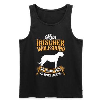 Irischer Wolfshund ist nicht faul Irish Wolfhound - Männer Premium Bio Tank Top - Schwarz - Vorne - AI Model Male 178 light (178cm)