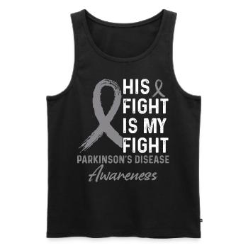 Parkinson's Awareness Month - Men's Premium Organic Tank Top - black - Front - AI Model Male 178 light (178cm)