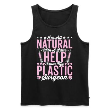 Help from my plastic surgeon - Men's Premium Organic Tank Top - black - Front - Michal (187cm)