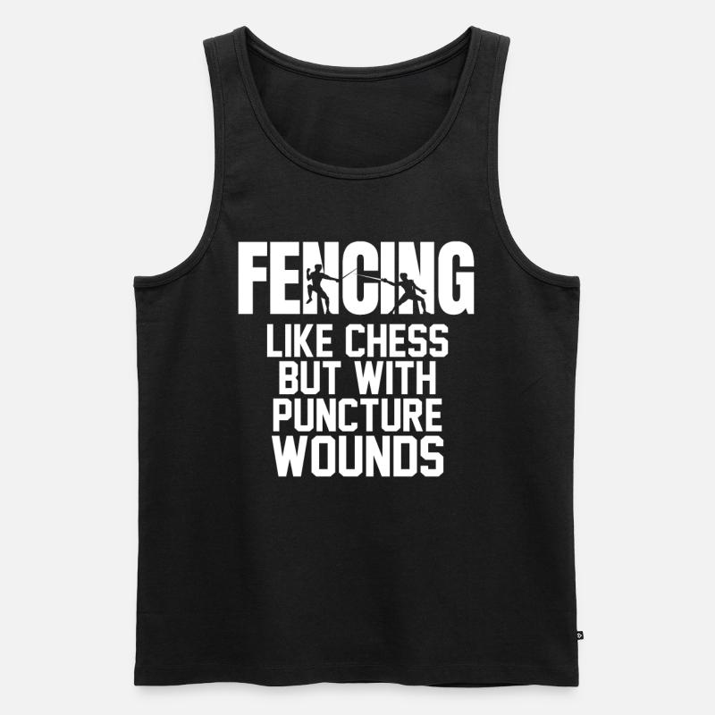 Funny Fencing Duel - Männer Premium Bio Tank Top - Schwarz