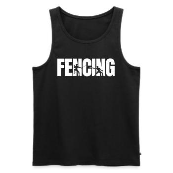 Fencing Duel - Men's Premium Organic Tank Top - black - Front - AI Model Male 178 light (178cm)