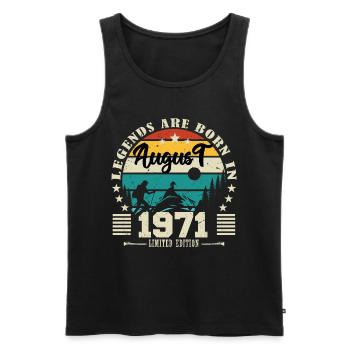 August 1971. Birthday gift August 1971. August - Men's Premium Organic Tank Top - black - Front - Michal (187cm)