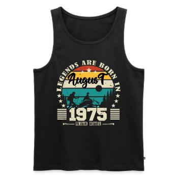 August 1975. Birthday gift August 1975. August - Men's Premium Organic Tank Top - black - Front - Michal (187cm)