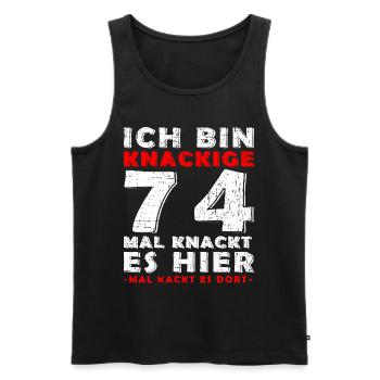 74 Jahre Geschenk 74. Geburtstag Lustig Geschenk - Männer Premium Bio Tank Top - Schwarz - Vorne - Michal (187cm)