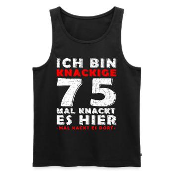 75 Jahre Geschenk 75 Geburtstag Birthday - Männer Premium Bio Tank Top - Schwarz - Vorne - Michal (187cm)