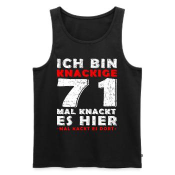 71 Jahre 71 Jährige 71 Jähriges - Männer Premium Bio Tank Top - Schwarz - Vorne - AI Model Male 178 light (178cm)