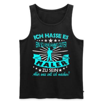 Maler Spruch - Männer Premium Bio Tank Top - Schwarz - Vorne - AI Model Male 178 light (178cm)